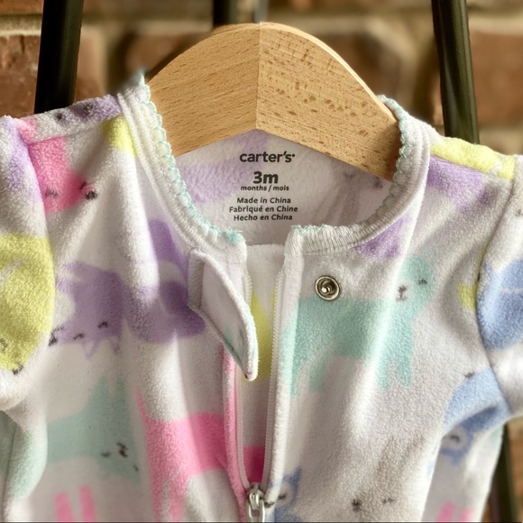 3M Like New! Carter’s Fleece Sleeper - Picture 3 of 3